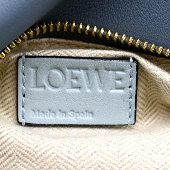 LOEWE  Puzzle Medium Calfskin Leather Shoulder Bag Aqua Light Blue - Picture 11 of 13